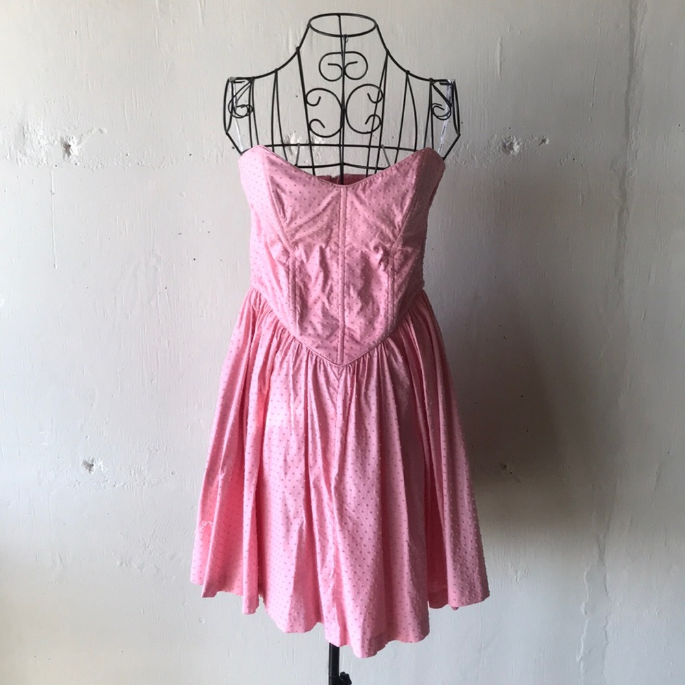 Betsey Johnson Pink strapless Dress 8 L Large